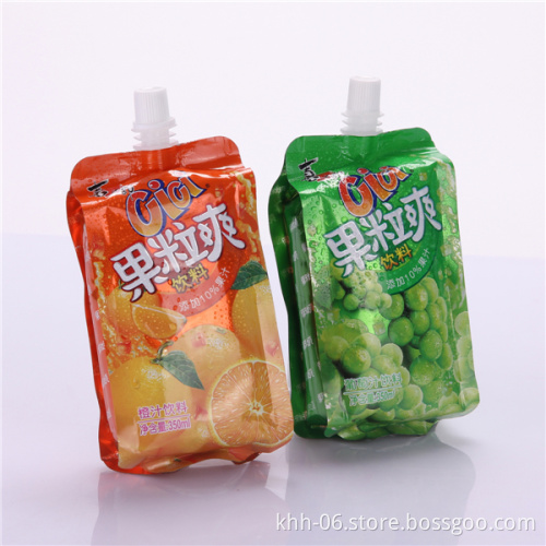 BPA free stand up plastc bag with suction nozzle juice packaging